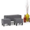 Dover - 3 Piece Storage Ottoman - Stone Gray - Image 8
