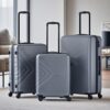 3 Piece Luggage Sets Lightweight Suitcase With Two Hooks, Spinner Wheels, Tsa Lock, (20/24/28) - Gray - Image 2