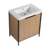 Modern 30" Freestanding Bathroom Vanity With Resin Sink & Soft Close Cabinet Doors - Light Coffee - Image 12