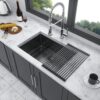 Kitchen Sink 23" X 18" X 10" Undermount Single Bowl 16 Gauge - Gunmetal Black - Image 3