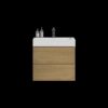 Alice - U040-Alice24-106 Bathroom Vanity With Sink, Large Storage Wall Mounted Floating Bathroom Vanity For Modern Bathroom - Oak / White - Image 4