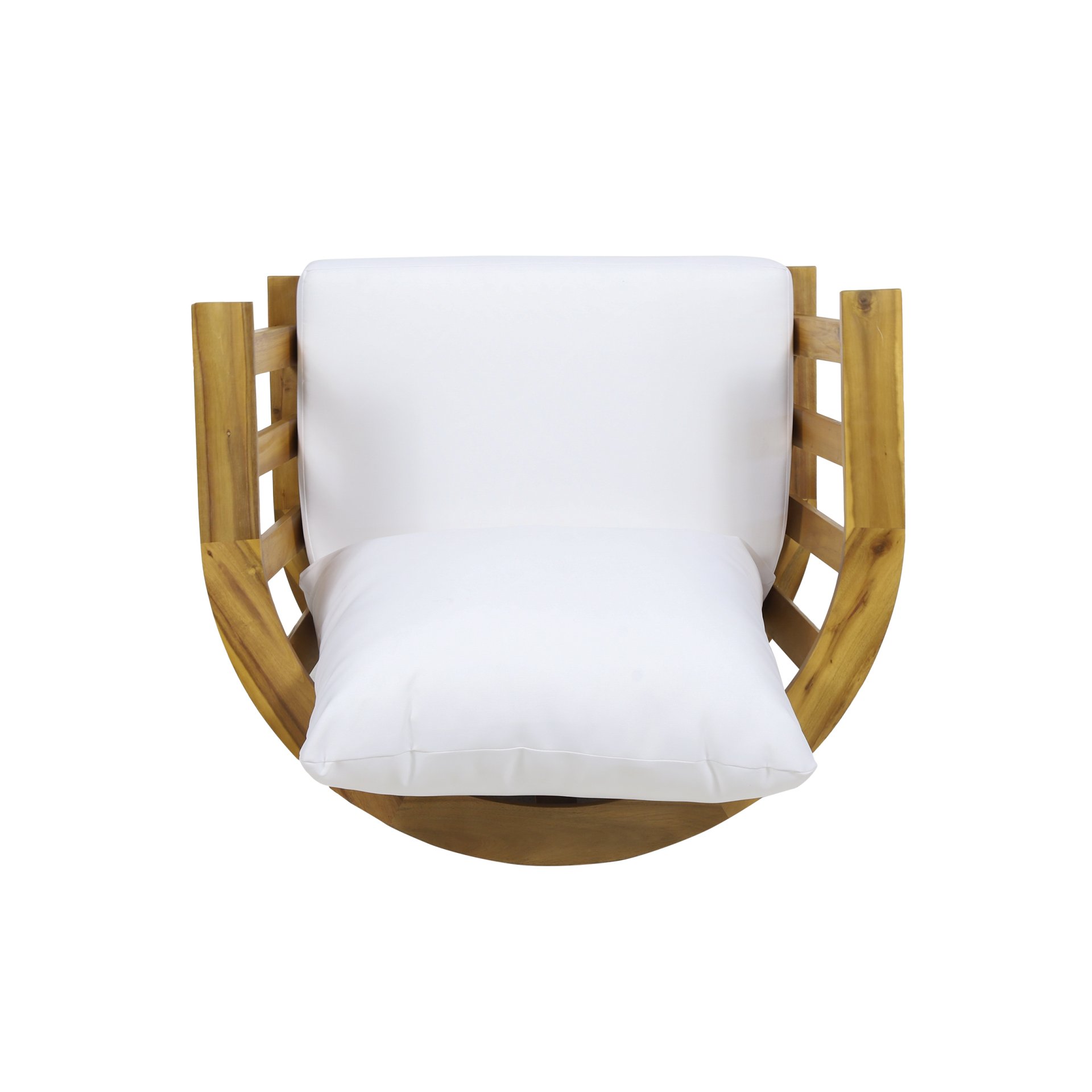 Outdoor Club Chair With Curved Backrest And Frame - White - Image 7