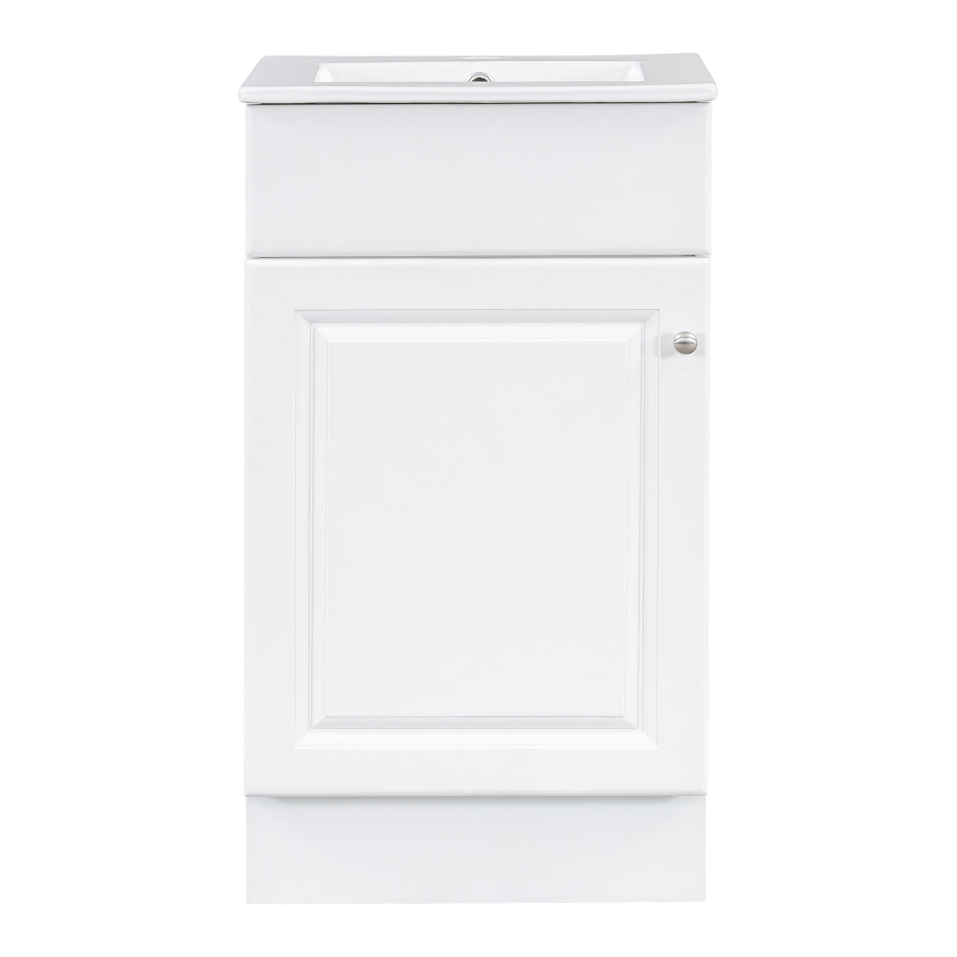 18" Bathroom Vanity With Sink, & Ceramic, Adjustable Shelf - White - Image 11