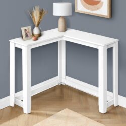 Corner Accent Console Table For Entryway, Convenient Design - White