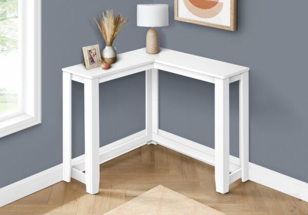 Corner Accent Console Table For Entryway, Convenient Design - White