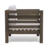 Outdoor Club Chair, Acacia Wood Patio Chair With Fabric Cushion For Backyard, Garden Or Porch - Gray / White - Image 9