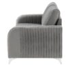 Wenona - Velvet Loveseat - Gray - Image 3