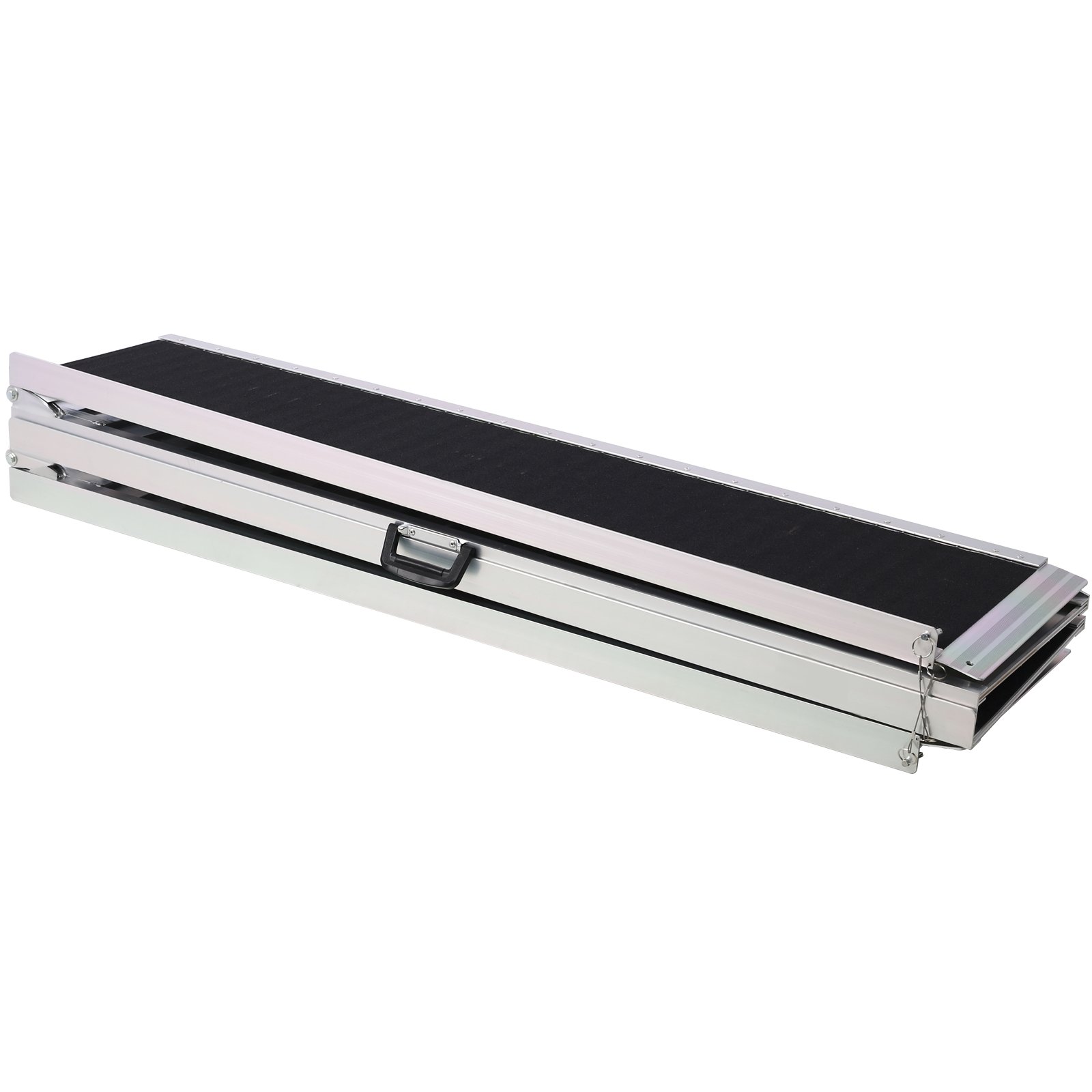 Portable Foldable 8Ft Wheelchair Ramp Non Skid Aluminium 600Lb Capacity 2 Piece Design - Silver - Image 5
