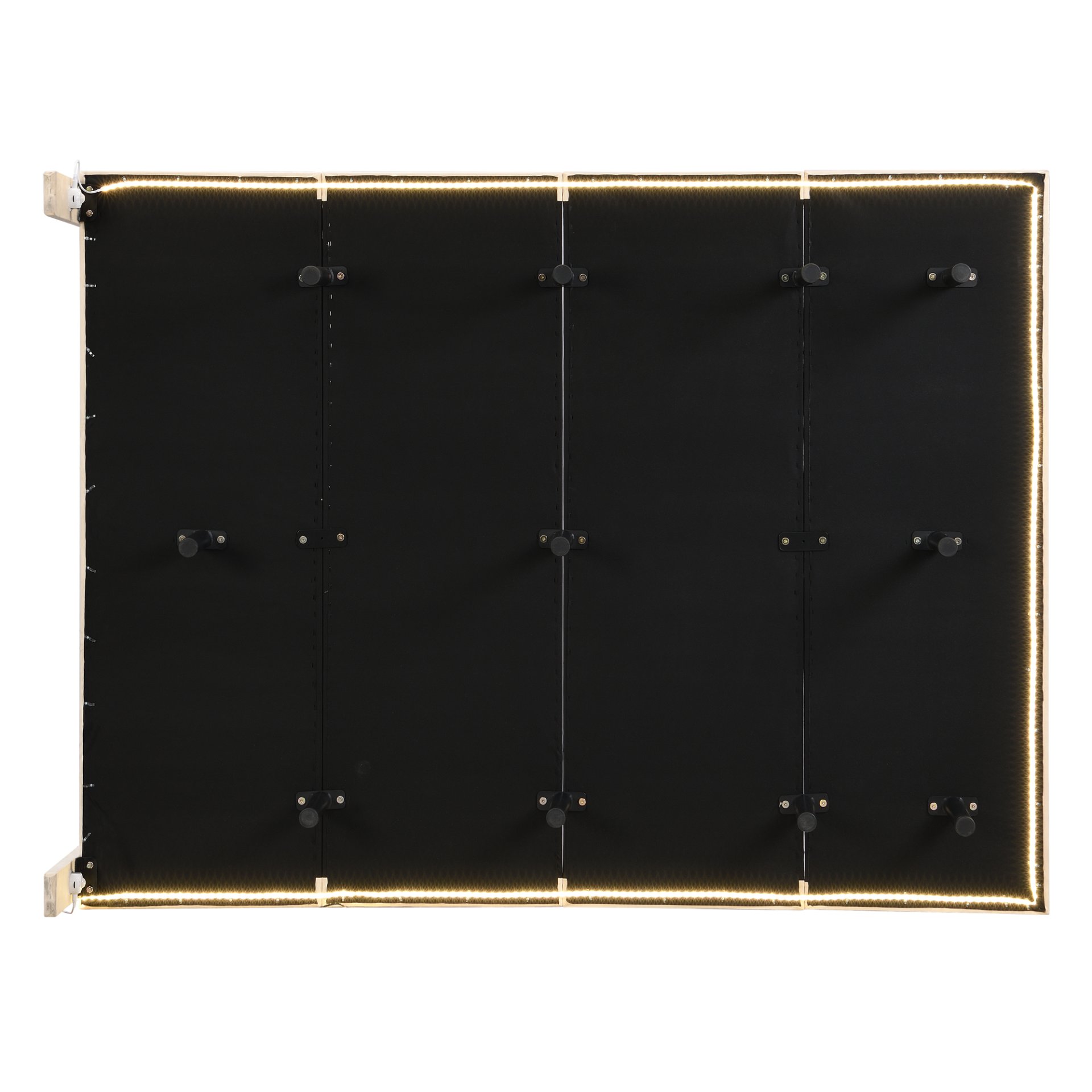 Queen Size Upholstered Bed With Sensor Light And Headboard, Floating Platform Bed - Beige - Image 11