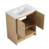 Modern 30" Freestanding Bathroom Vanity With Ceramic Sink And 2 Soft Closing Doors - Oak - Image 17