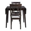 3 Piece Kitchen Dining Set With Drop Leaf Dining Table And 2 Dining Upholstered Chairs, Dining Room Set For Small Places - Espresso - Image 10
