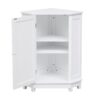 Bathroom Cabinet Triangle Corner Storage Cabinet With Adjustable Shelf Modern Style - White - Image 19