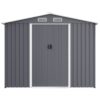 Outdoor Storage Shed 8 2 Ft Large Metal Tool Sheds Heavy Duty Storage House With Sliding Doors And Air Vent For Backyard Patio Lawn To Store Bikes Tools Lawnmowers - Gray - Image 7
