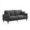 Modern Upholstered 2 Piece Sofa Set, Comfy Corduroy Living Room Furniture - Dark Gray - Image 3