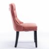 Nikki - Modern, High-End Tufted Solid Wood Contemporary Velvet Upholstered Dining Chair With Wood Legs Nailhead Trim (Set of 2) - Pink - Image 5