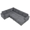 U-Shaped Sofa Sectional Sofa Pull-Out Sofa Bed With A Storage Chaise Lounge, Charging Devices For Living Room - Gray - Image 18