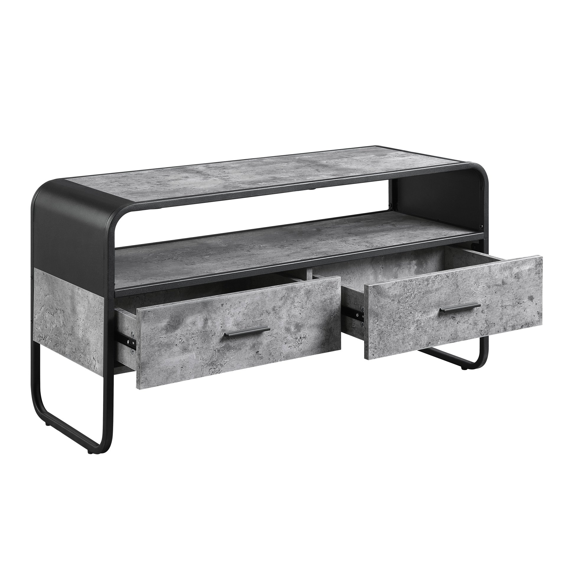 Raziela - TV Stand - Concrete Gray / Black - Image 3