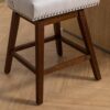 Counter Height Swivel Barstools, Upholstered Bar Stools (Set of 2) - Ivory - Image 11
