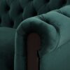 Chesterfield Velvet Loveseat Sofa 2 Person Rolled Arm Upholstered Couch - Forest Green - Image 13