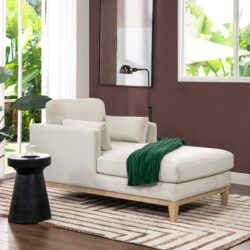 Knox - Modern Farmhouse Chaise Lounge Chair - French Beige