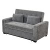 Upholstered Sleeper Bed Sofa With USB Charging, Adjustable Backrest, And Throw Pillows - Charcoal Gray - Image 13