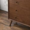 Caroline - Mid-Century Modern Dresser 5 Drawer - Dark Brown - Image 9