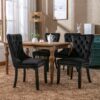 Nikki - Modern, High-End Tufted Solid Wood Contemporary Velvet Upholstered Dining Chair With Wood Legs Nailhead Trim (Set of 2) - Black - Image 15