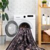 Maval - 2' X 3' Washable Area Rug - Black / Burgundy - Image 3