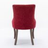 Ultra Side Dining Chair, Thickened Fabric Chairs With Neutrally Toned Solid Wood Legs, Bronze Nail Head (Set of 2) - Wine Red / Burgundy - Image 6