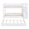 Full Over Full Bunk Bed With Twin Size Trundle And Staircase - White - Image 2