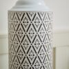 Modern Floor Vase Set Metal Vases With Geometric Pattern, 3 Piece Home Decor Set - White / Black - Image 19