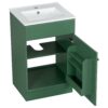 20" Bathroom Vanity With Sink, Freestanding Cabinet With Door Shelf And Adjustable Shelf, And Ceramic Construction - Green - Image 12
