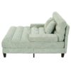 Chaise Bed Lounge Sofa Chair With Adjustable Backrest And LED Light Strip - Green - Image 8