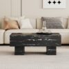 Modern Simple Marble Texture Coffee Table Stylish And Practical Design - Black - Image 4