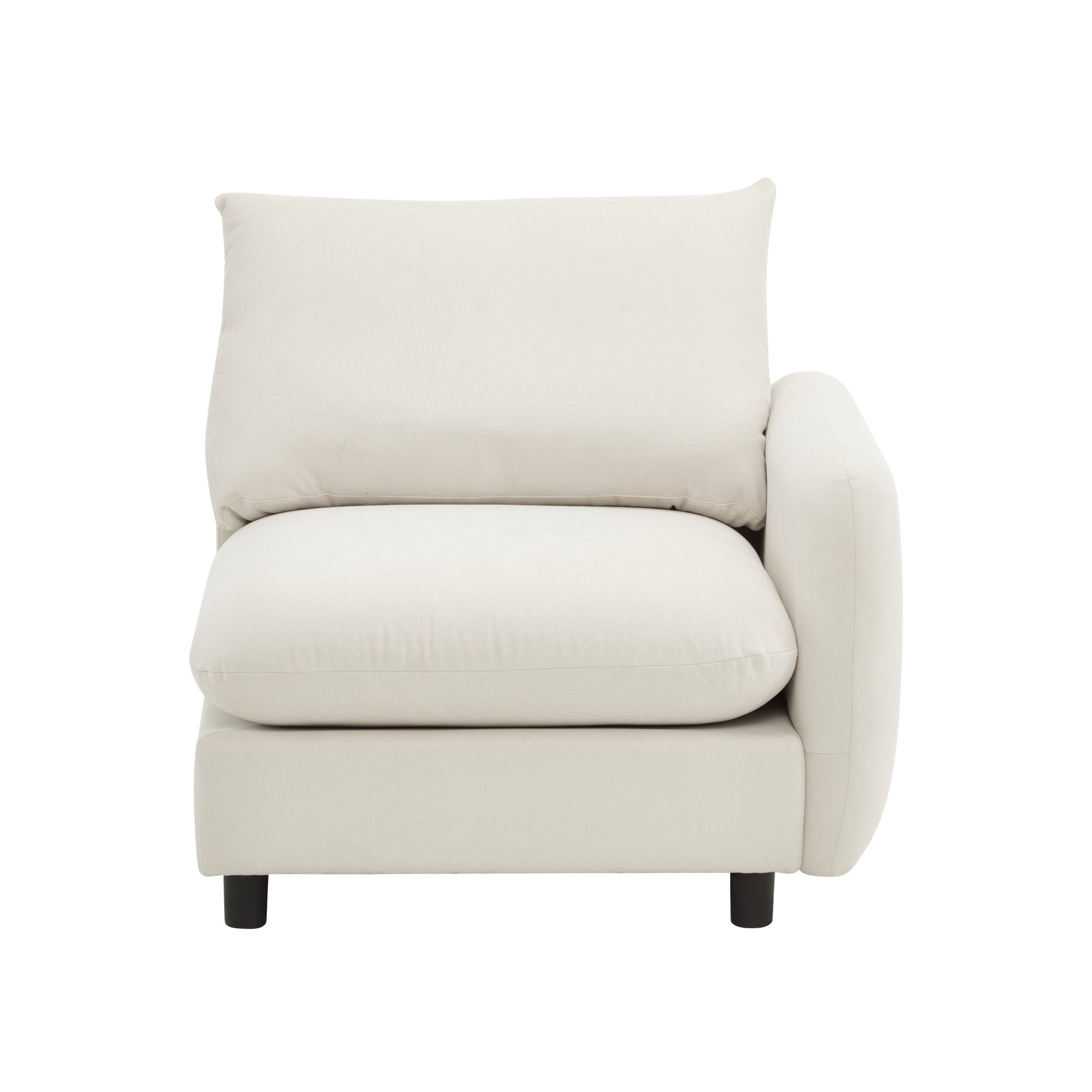 2 Seats Modular Sectional Sofa Corner Chair Sofa Couch - White - Image 7