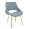 Fabrico - Mid-Century Modern Dining Chair (Set of 2) - Natural / Blue - Image 2