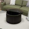 Coffee Table, Round Coffee Table, Modern Side Tables Accent End Table For Living Room, Apartment - Black - Image 7