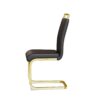 Dining Chairs (Set of 4), Side Dining Room Chairs With Golden Legs, Kitchen Chairs With Padded Seat High Back For Dining, Kitchen, Living Room - Black - Image 11