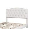 Queen Upholstered Platform Bed With Saddle Curved Headboard And Diamond Tufted Details - Beige - Image 6