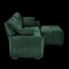 Modern Fabric 2 Seater Sofa With Ottoman Minimalist Design - Green - Image 5