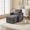 Multifunctional Recliner With Storage Backrest And Cell Phone Bracket Chenille For Living Room And Bedroom - Gray - Image 2