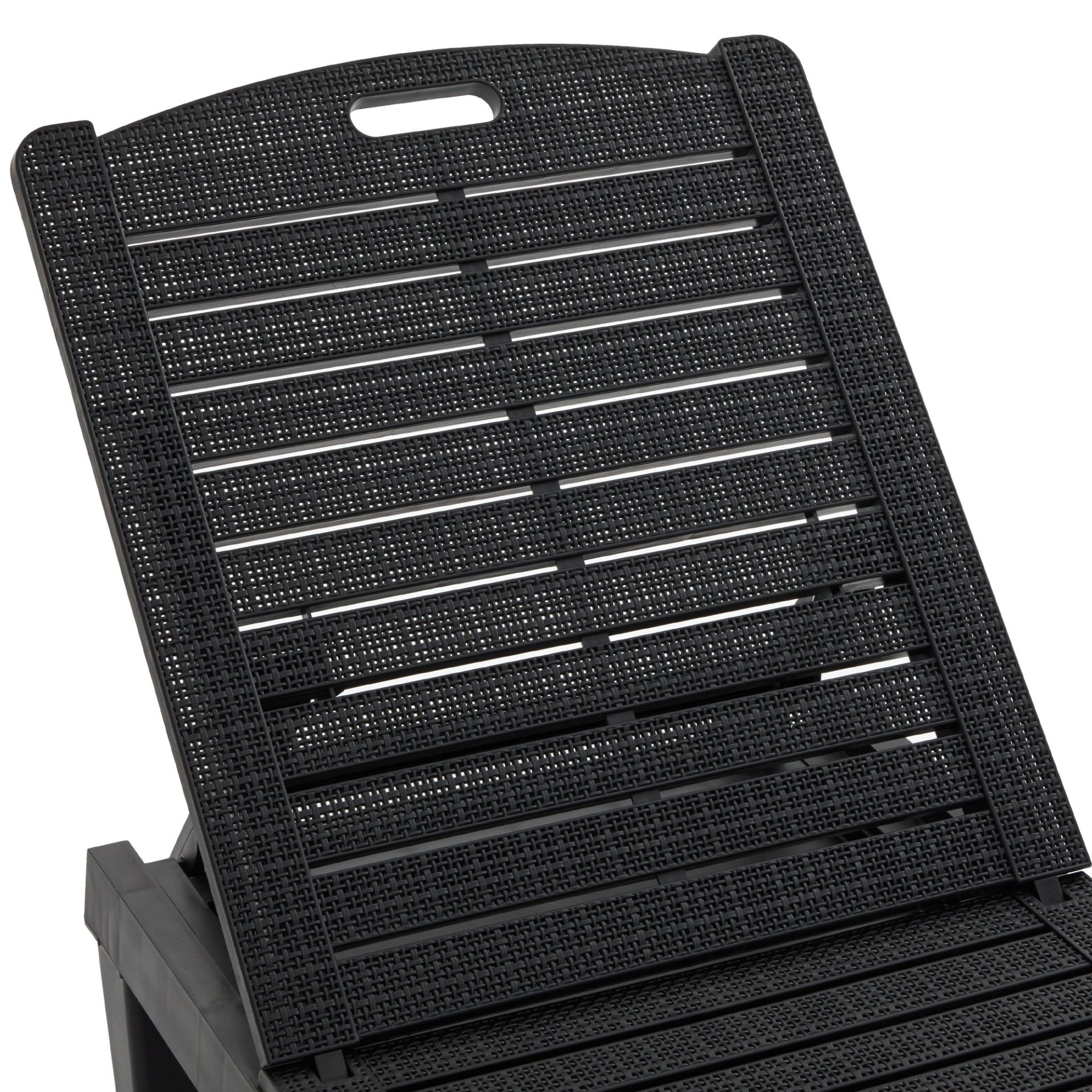 Outdoor Chaise Lounges (Set of 2) With Adjustable Backrest Polypropylene Resin For Patio, Poolside Or Beach - Black - Image 18