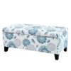 Luxury Storage Ottoman With Floral Patterned Fabric, Soft Close Hinges, Functional Footrest & Seat - Multicolor - Image 6