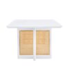 Chinese Style Solid Wood And Imitation Rattan Coffee Table, Rectangular Low Table For Small Living Rooms - White - Image 22