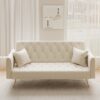 Convertible Double Folding Living Room Sofa Bed - Beige - Image 9