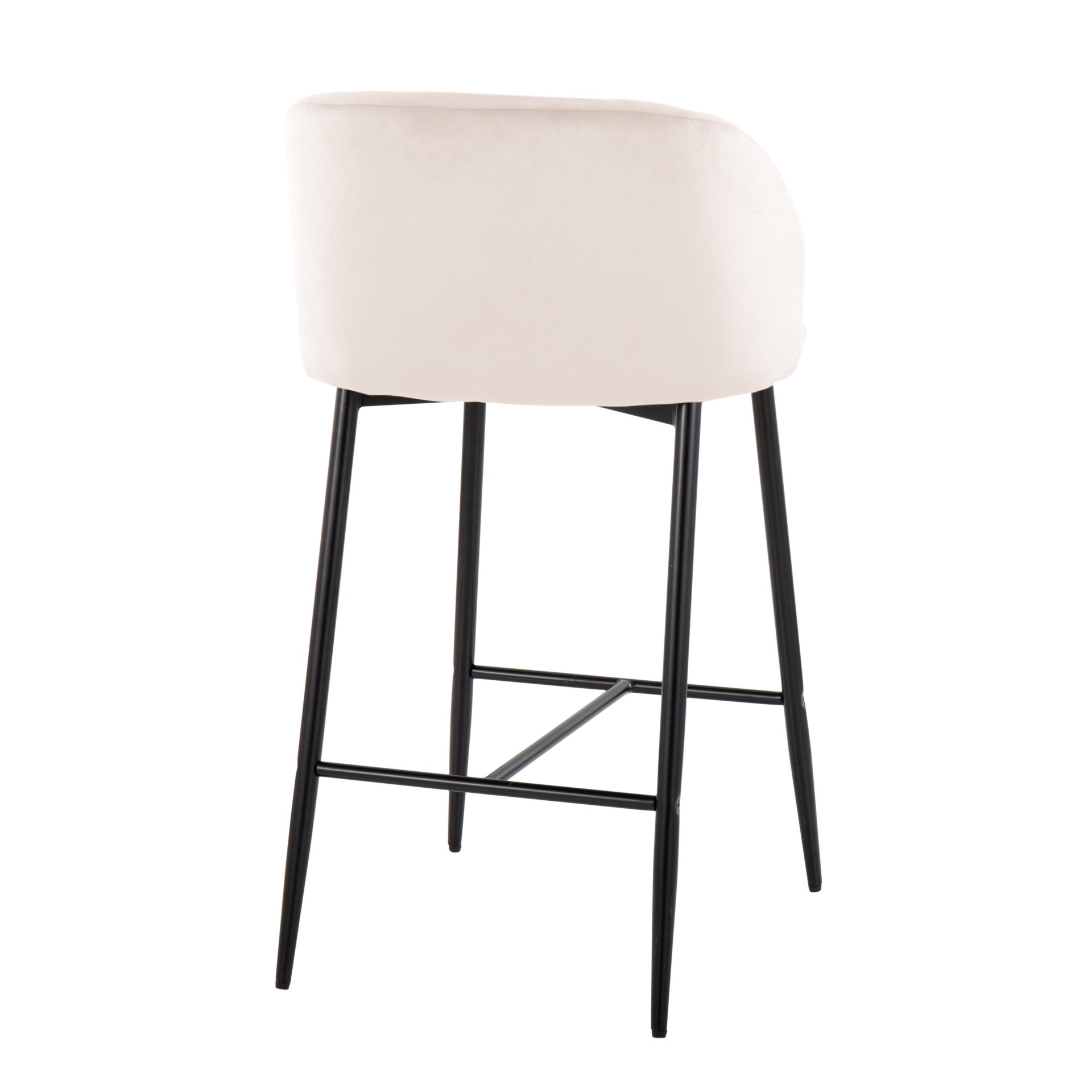 Fran - Contemporary Fixed Height Counter Stool (Set of 2) - Black / Cream - Image 4