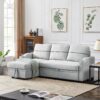 Pull-Out Storage Sofa - Light Gray - Image 3