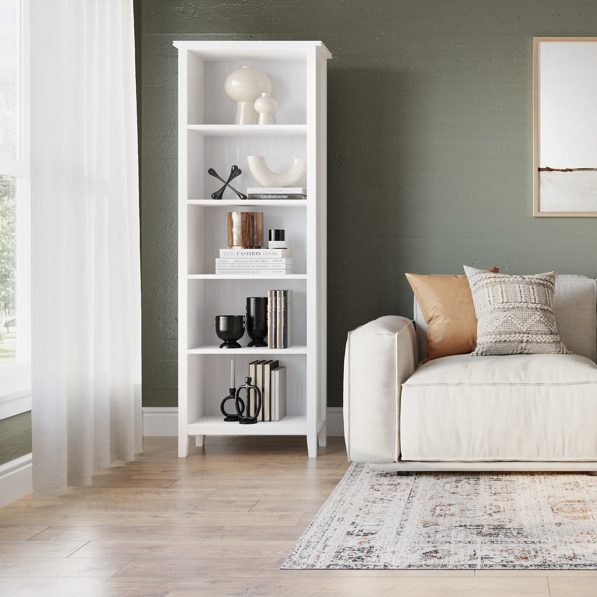 Artisan - 5 Shelf Bookcase - White - Image 8