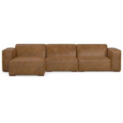 Rex - 2 Seater Sofa And Left Chaise - Brown
