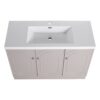 Modern 48" Freestanding Bathroom Vanity With White Resin Sink & Soft Close Cabinet Doors - Khaki - Image 4